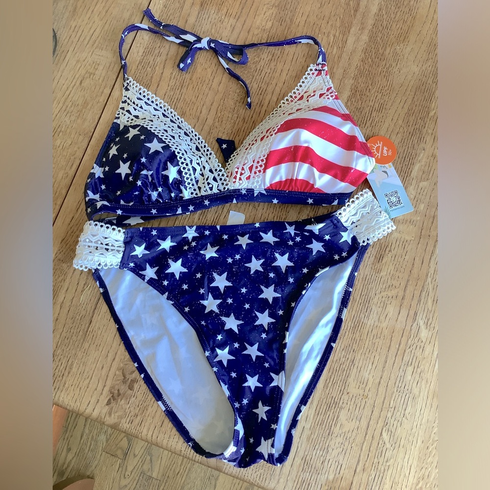 Patriotic Flag Bikini - Large - New